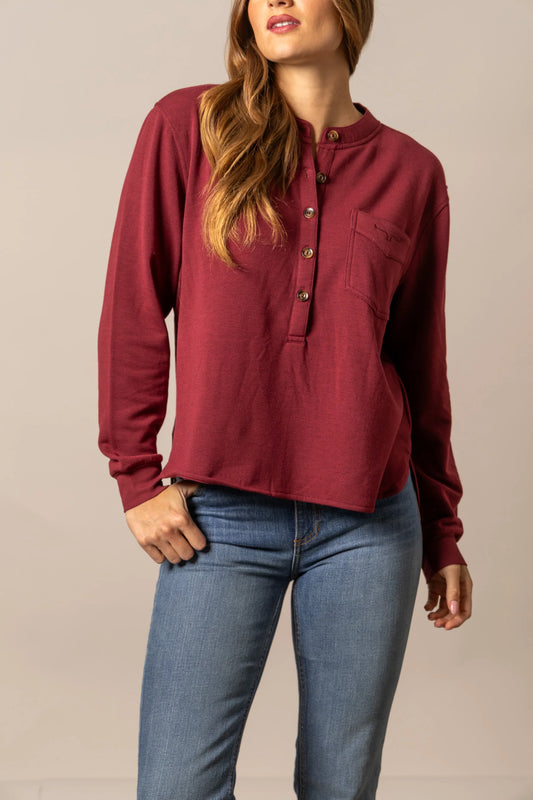 Kimes Ranch Elouise Henley Long Sleeve Top