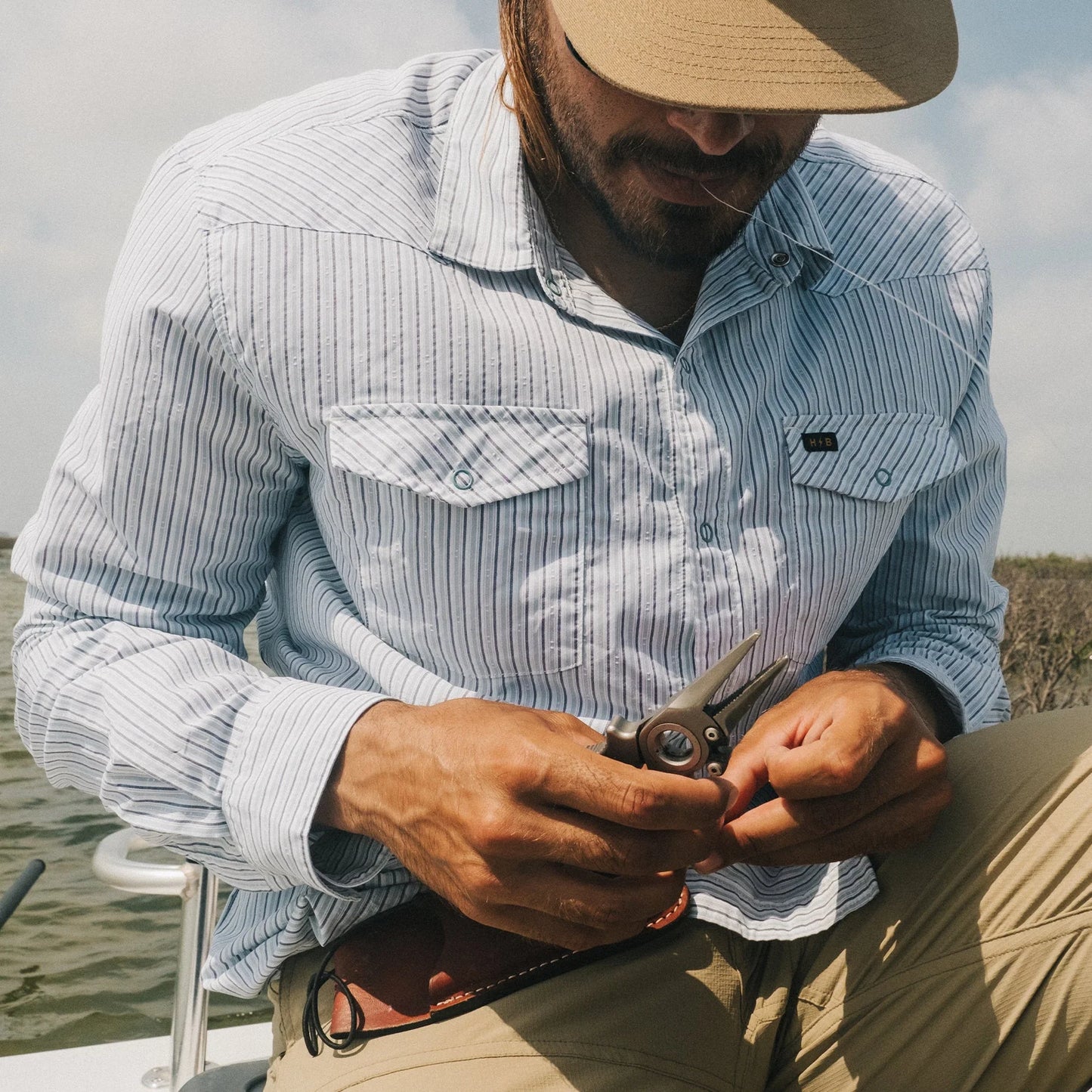 Howler Bros. H Bar B Tech Longsleeve in Gambler Stripe