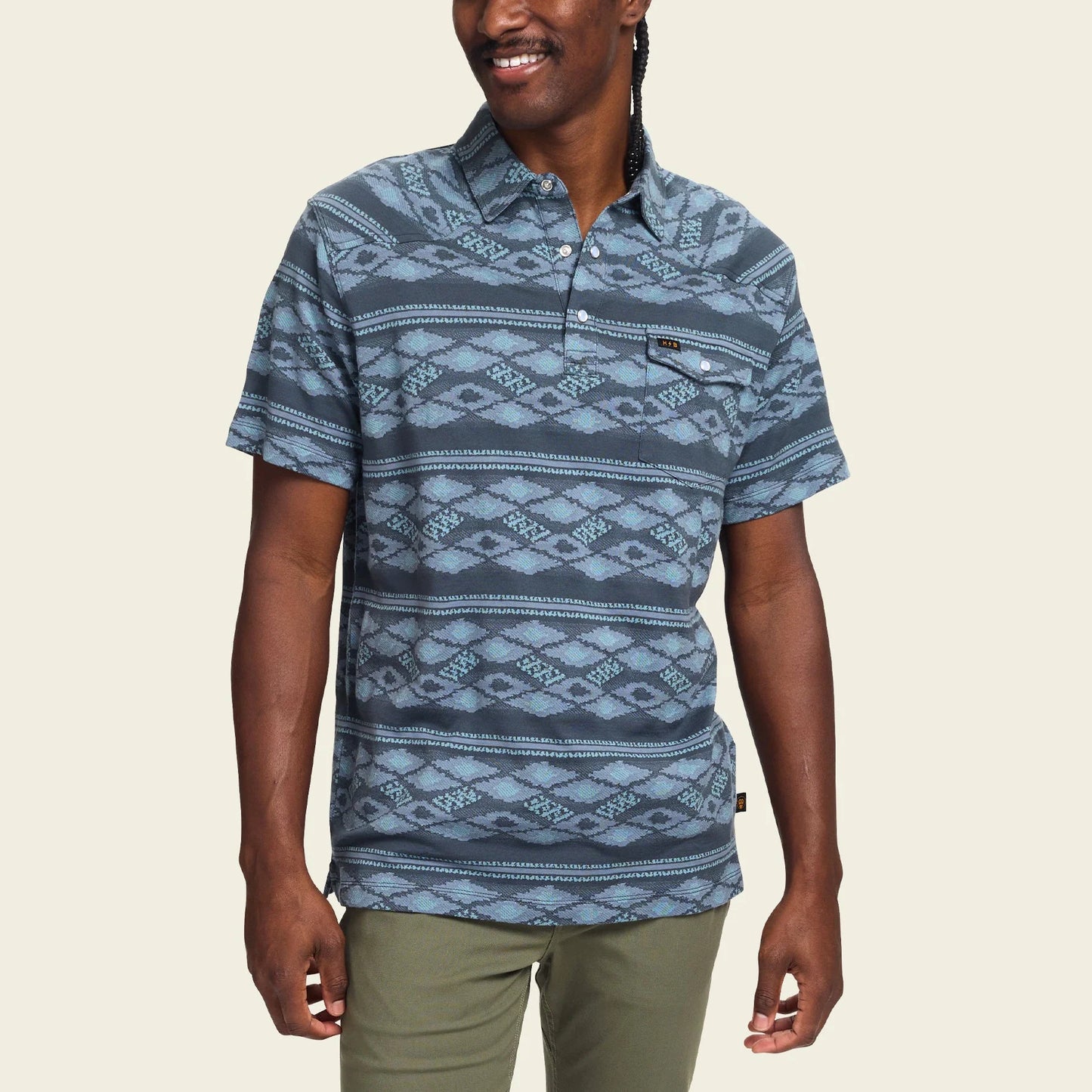 Howler Bros. Ranchero Jacquard Polo Zango Jacquard : Blue Shimmer