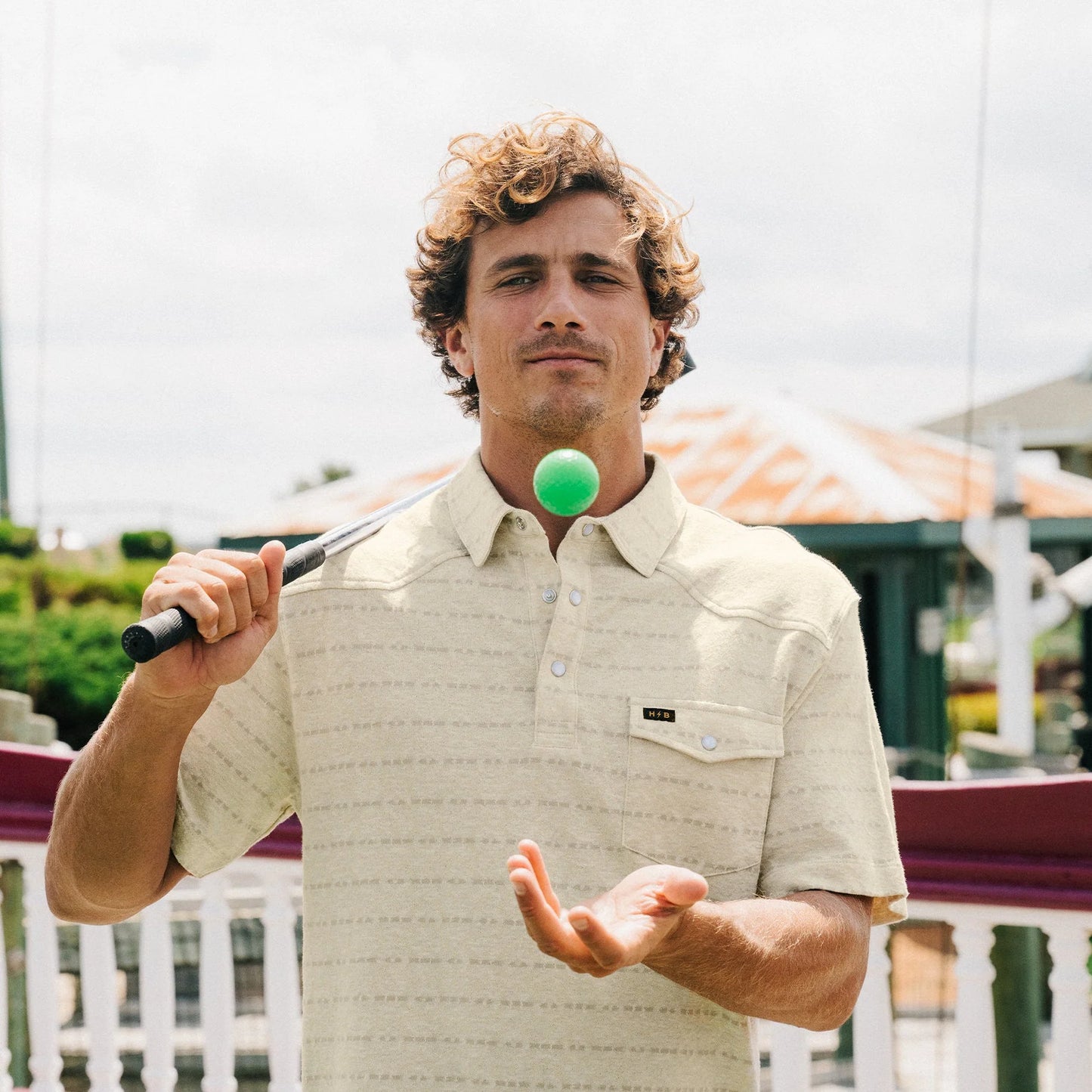 Howler Bros. Ranchero Jacquard Polo Chiba Jacquard : Creme