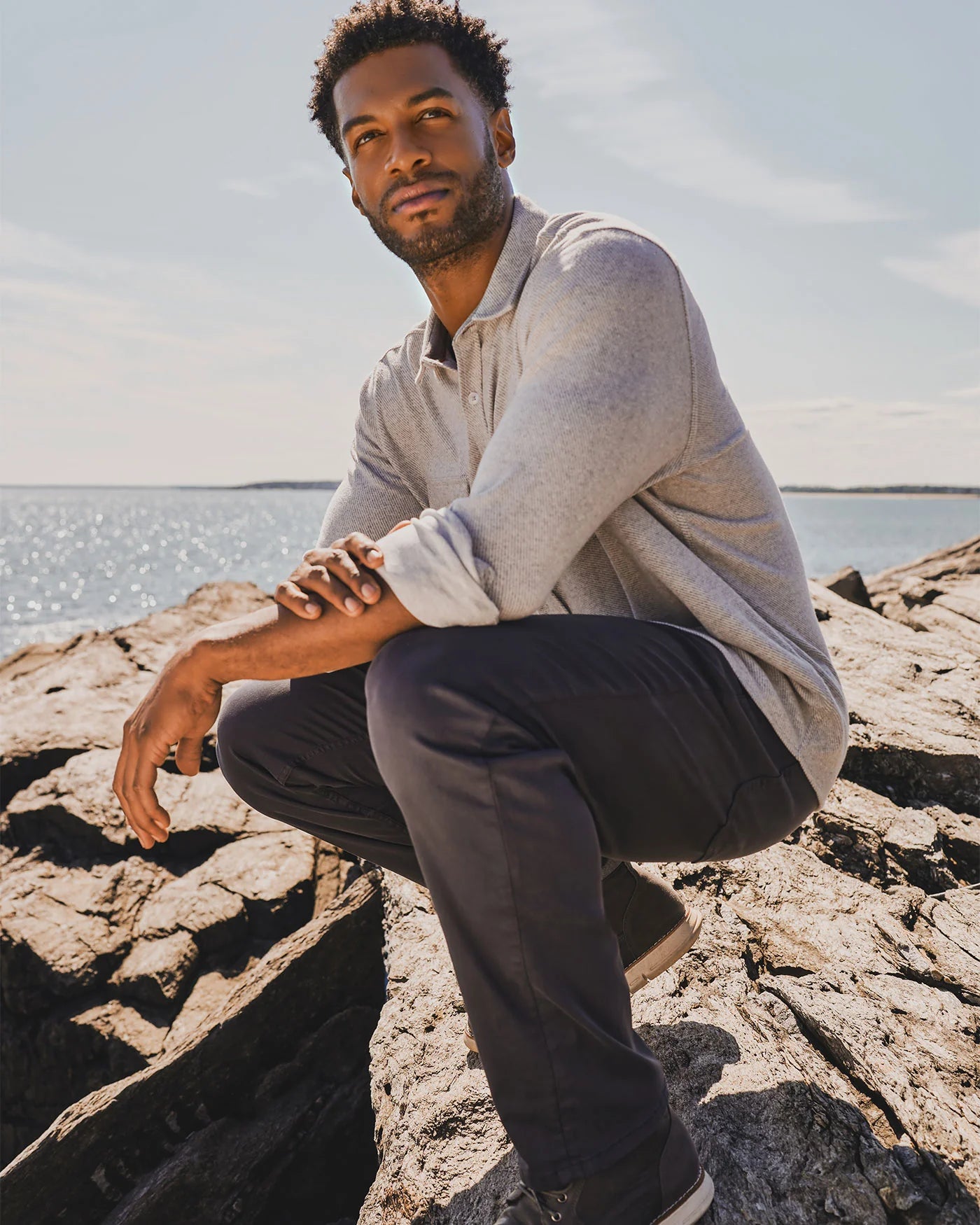 Flag & Anthem Light Grey HERO STRETCH FLANNEL SHIRT