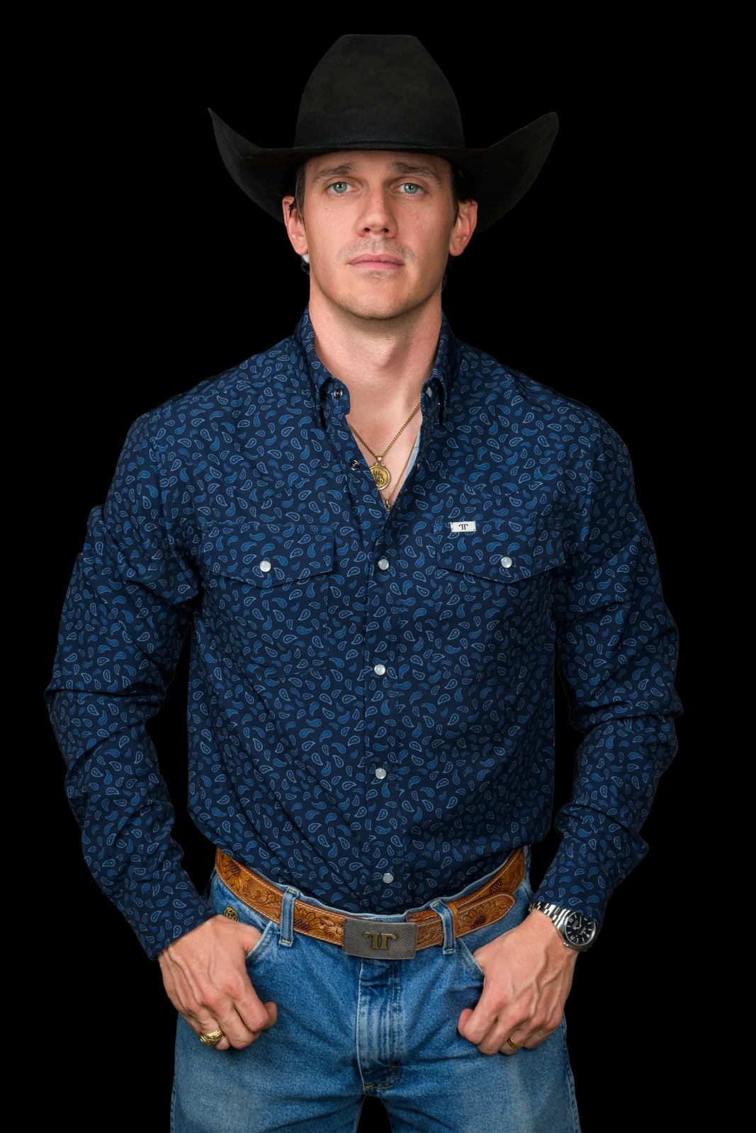 THE GRIFFIN LONG SLEEVE PEARL SNAP SHIRT