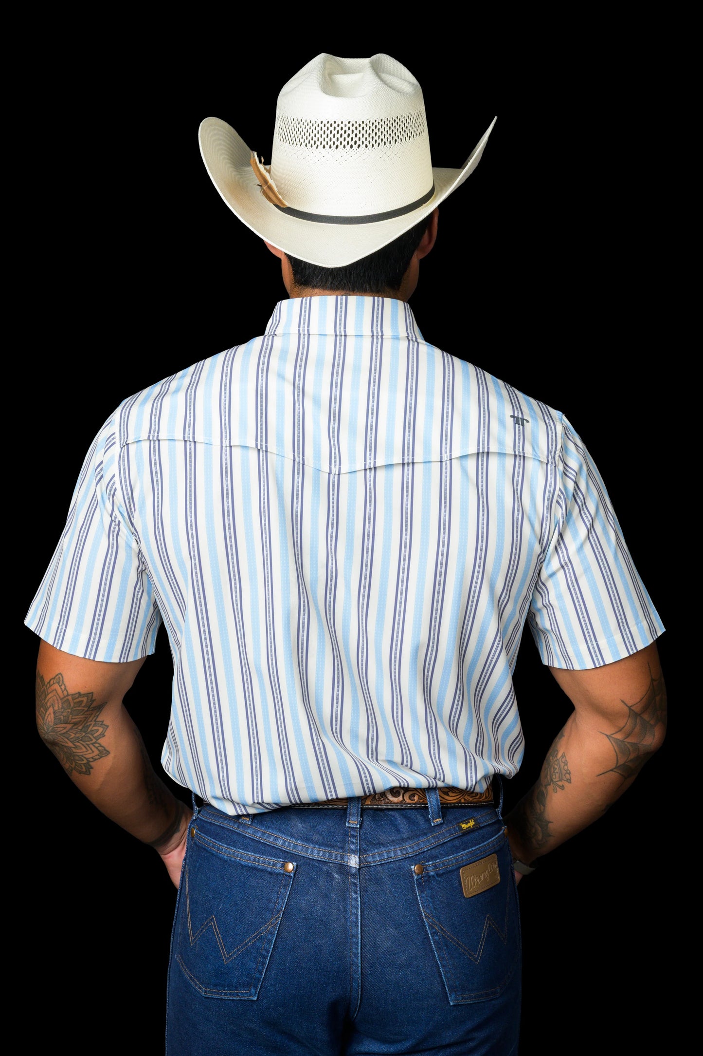 Ferrell Brand THE JAKE IN BLUE - SHORT SLEEVE SNAP