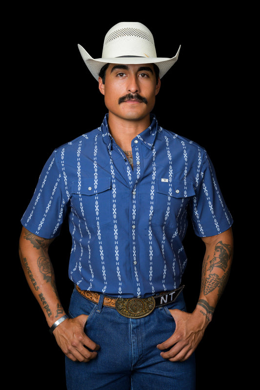 THE MAVERICK IN BLUE - SHORT SLEEVE SNAP- Ferrel Brand