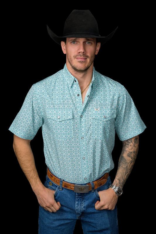 Ferrell Brand THE PIERCE - SHORT SLEEVE PEARL SNAP SHIRT