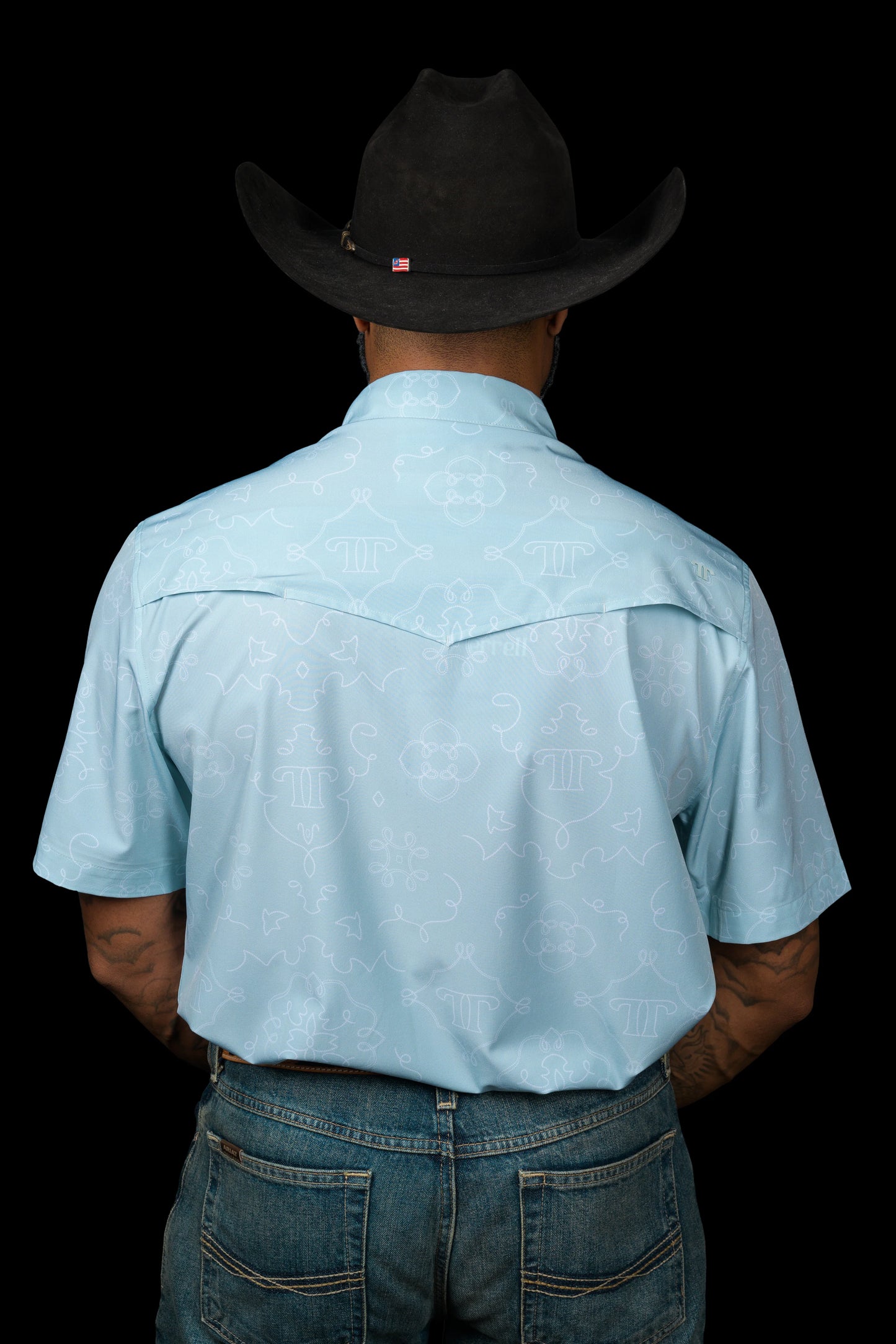 Ferrell Brand THE CARSON IN GREY GREEN - SHORT SLEEVE PEARL SNAP SHIRT