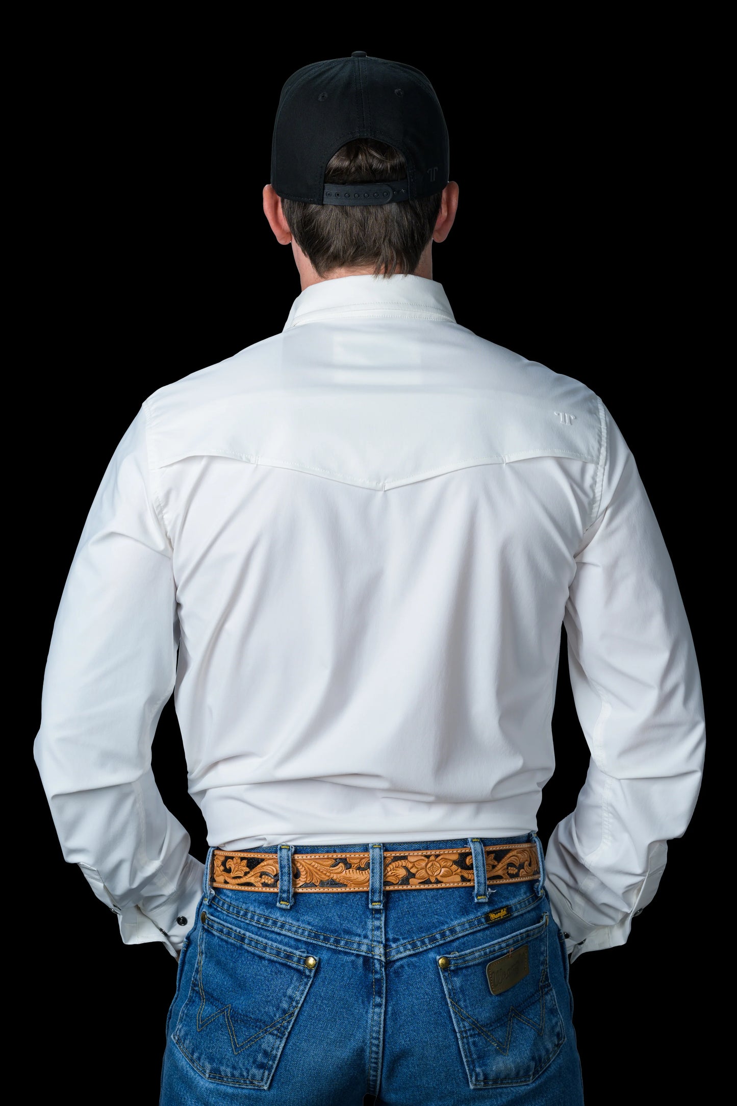 FERRELL BRAND MEN'S WHITE LONG SLEEVE SNAP SHIRT