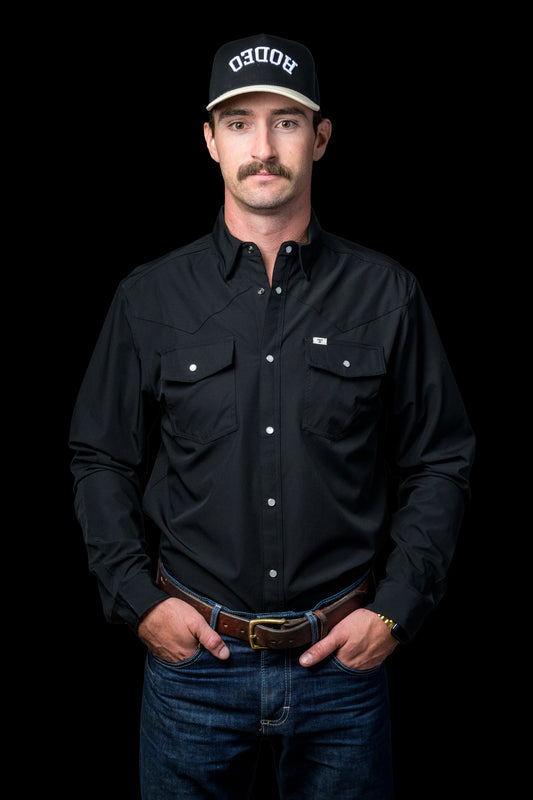 FERREL BRAND CORE - MEN'S BLACK LONG SLEEVE SNAP SHIRT