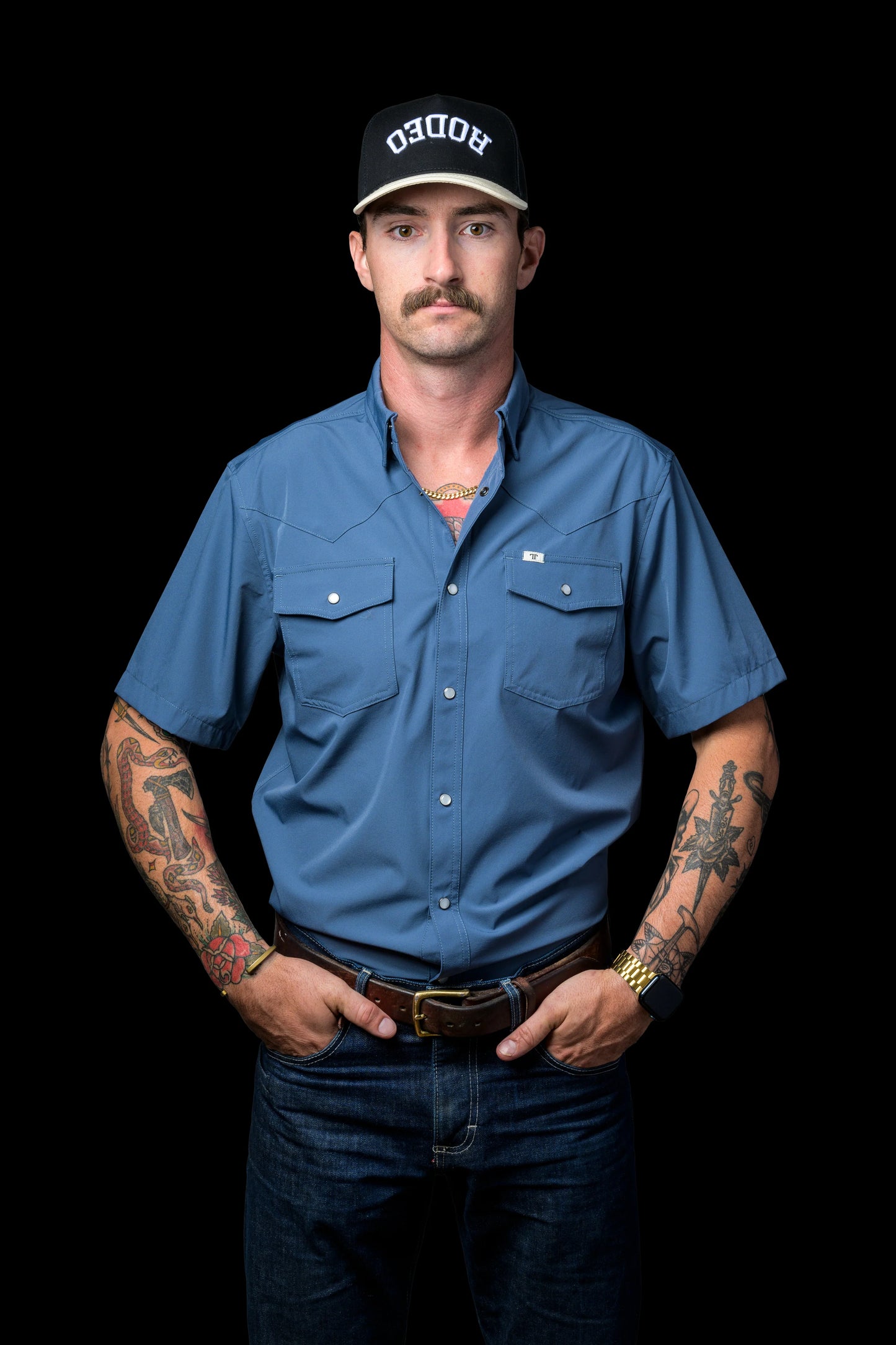 Ferrell CORE - MEN'S BLUE SHORT SLEEVE SNAP SHIRT