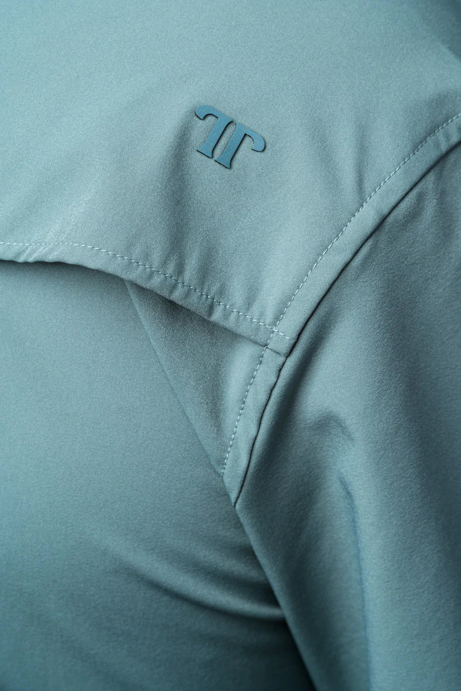 FERRELL BRAND MEN'S AQUA SHORT SLEEVE SNAP SHIRT