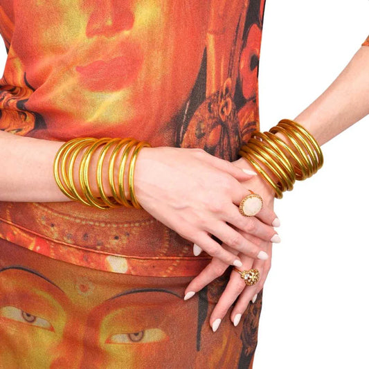BuDha Girl GOLD ALL WEATHER BANGLES® (SET OF 9) - SERENITY PRAYER