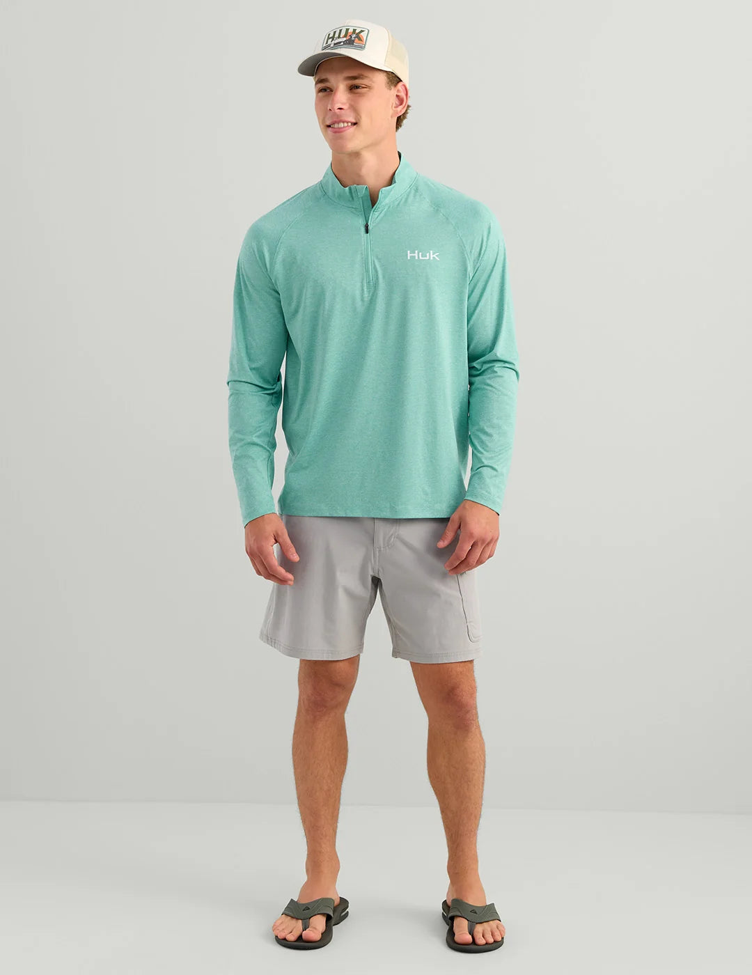HUK Airweight Heather 1/4 Zip