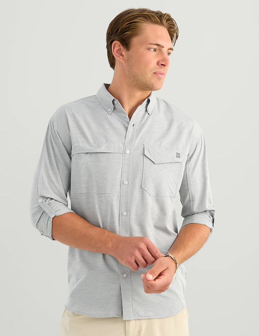 HUK Tide Point Heathered Ripstop Button-Down