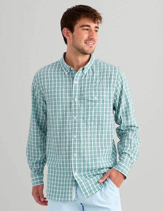 Huk CHATHAM LONG SLEEVE BUTTON-DOWN in Caicos Plaid