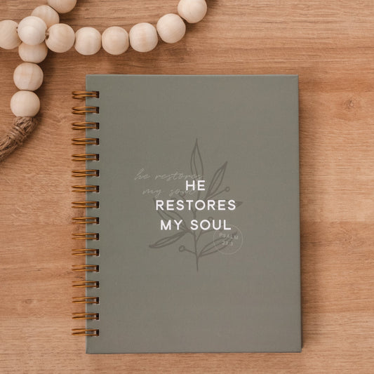The Anastasia Co. He Restores My Soul Hardcover Journal