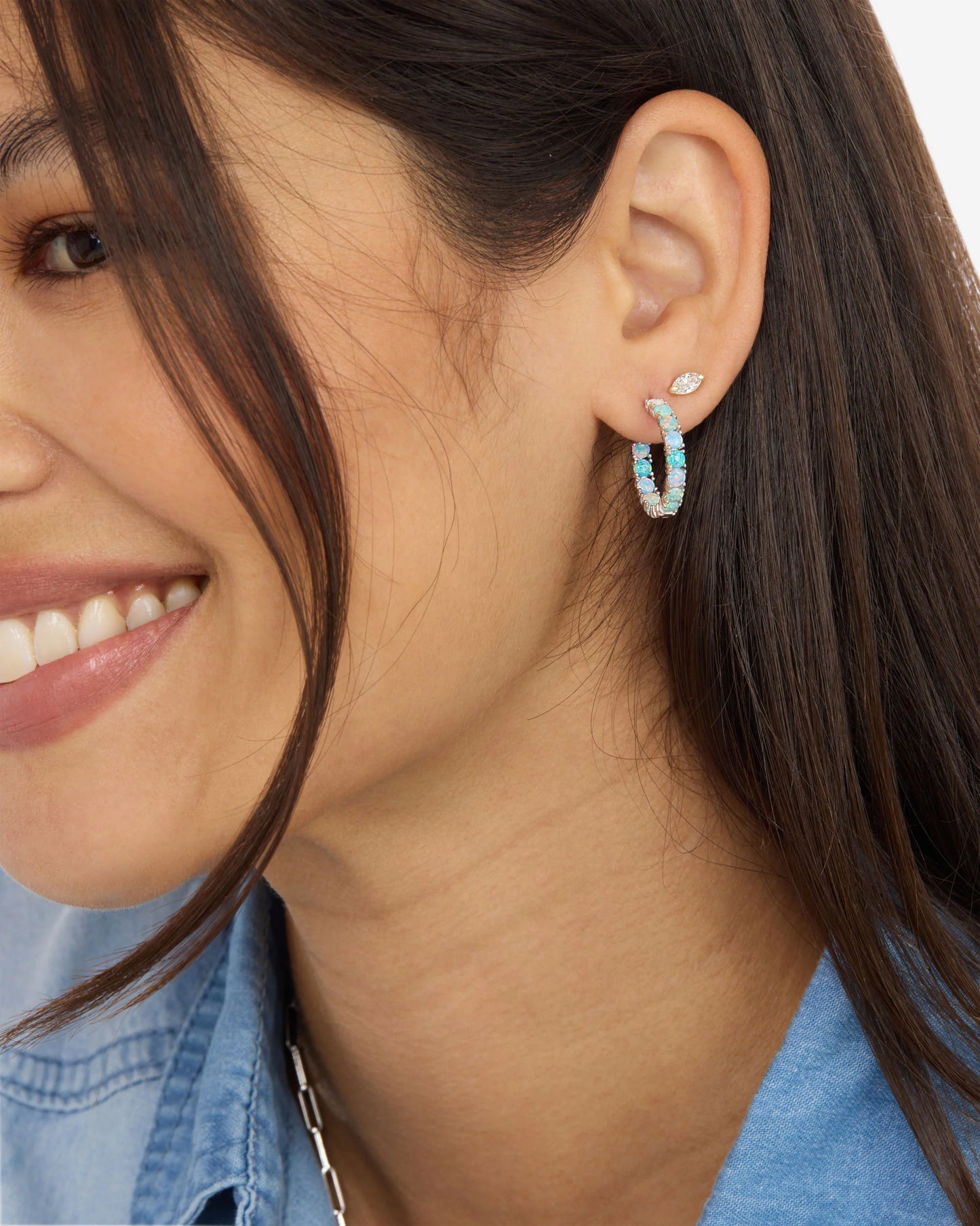 Melinda Maria Heiress Ombre Hoops .75"