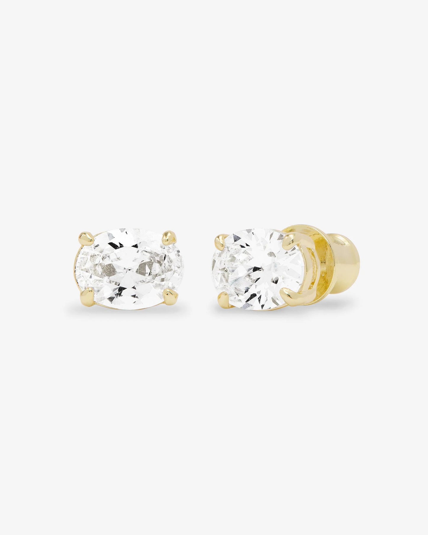 Melinda Maria Hello Gorgeous 8mm Studs Gold|White Diamondettes
