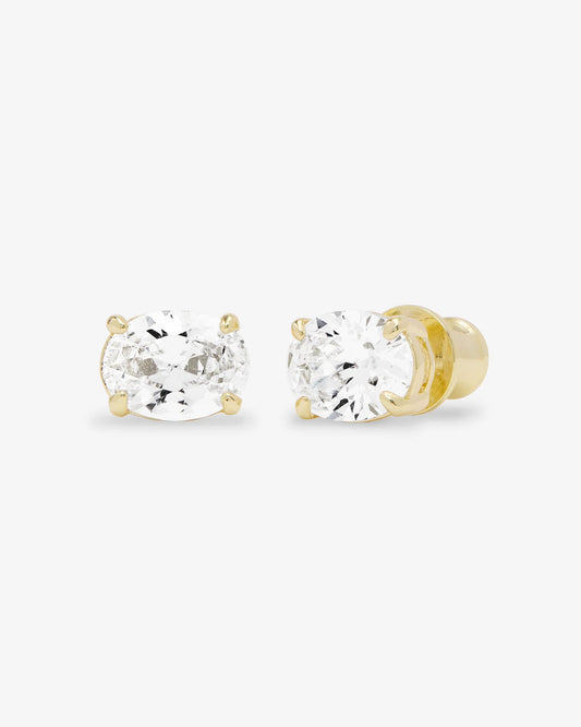 Melinda Maria Hello Gorgeous 8mm Studs Gold|White Diamondettes