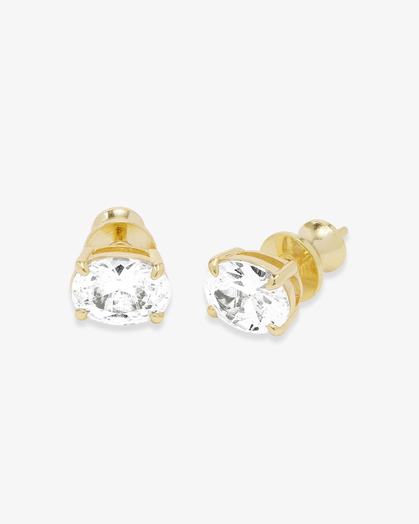 Melinda Maria Hello Gorgeous 8mm Studs Gold|White Diamondettes