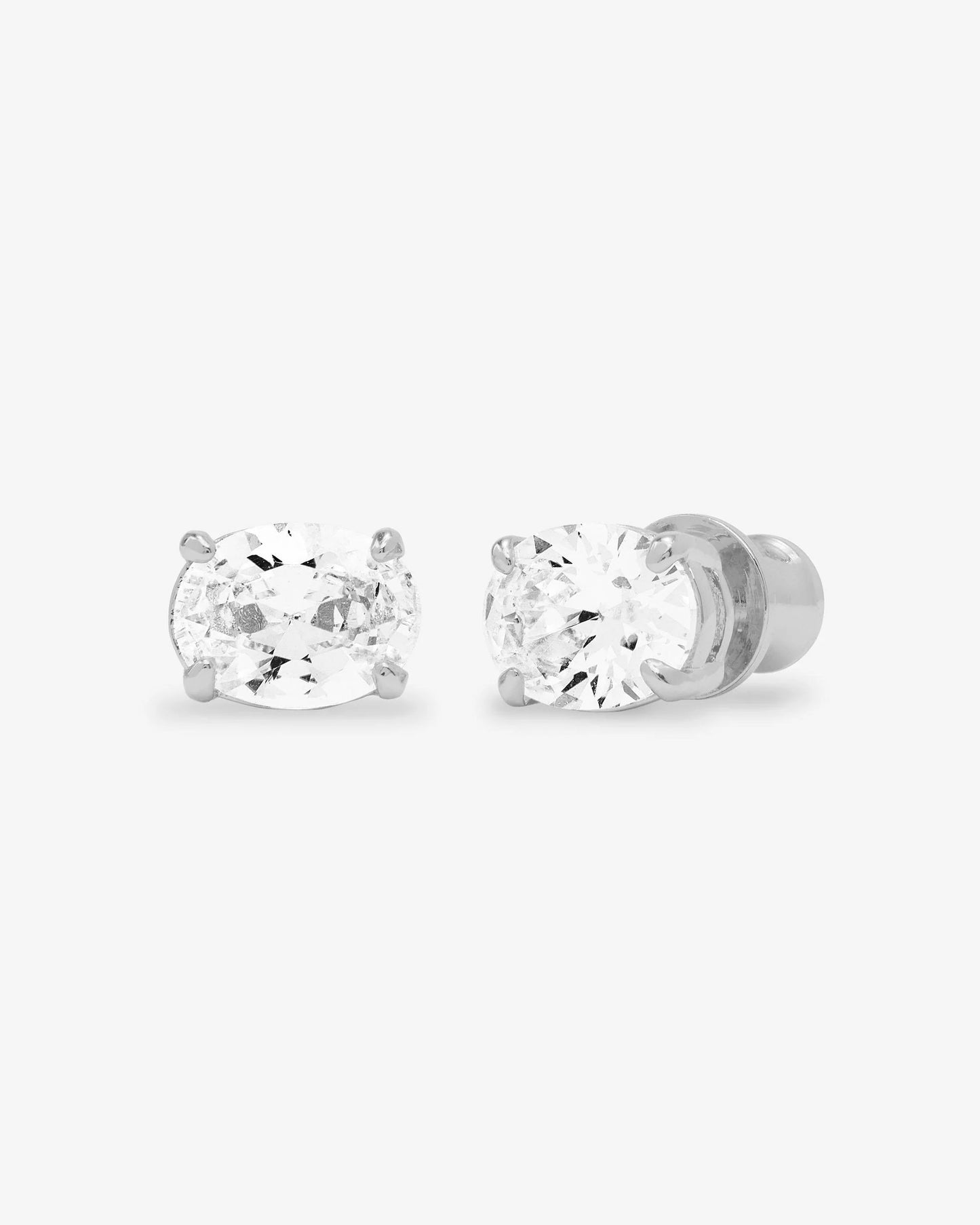 Melinda Maria Hello Gorgeous 8mm Studs Silver|White Diamondettes