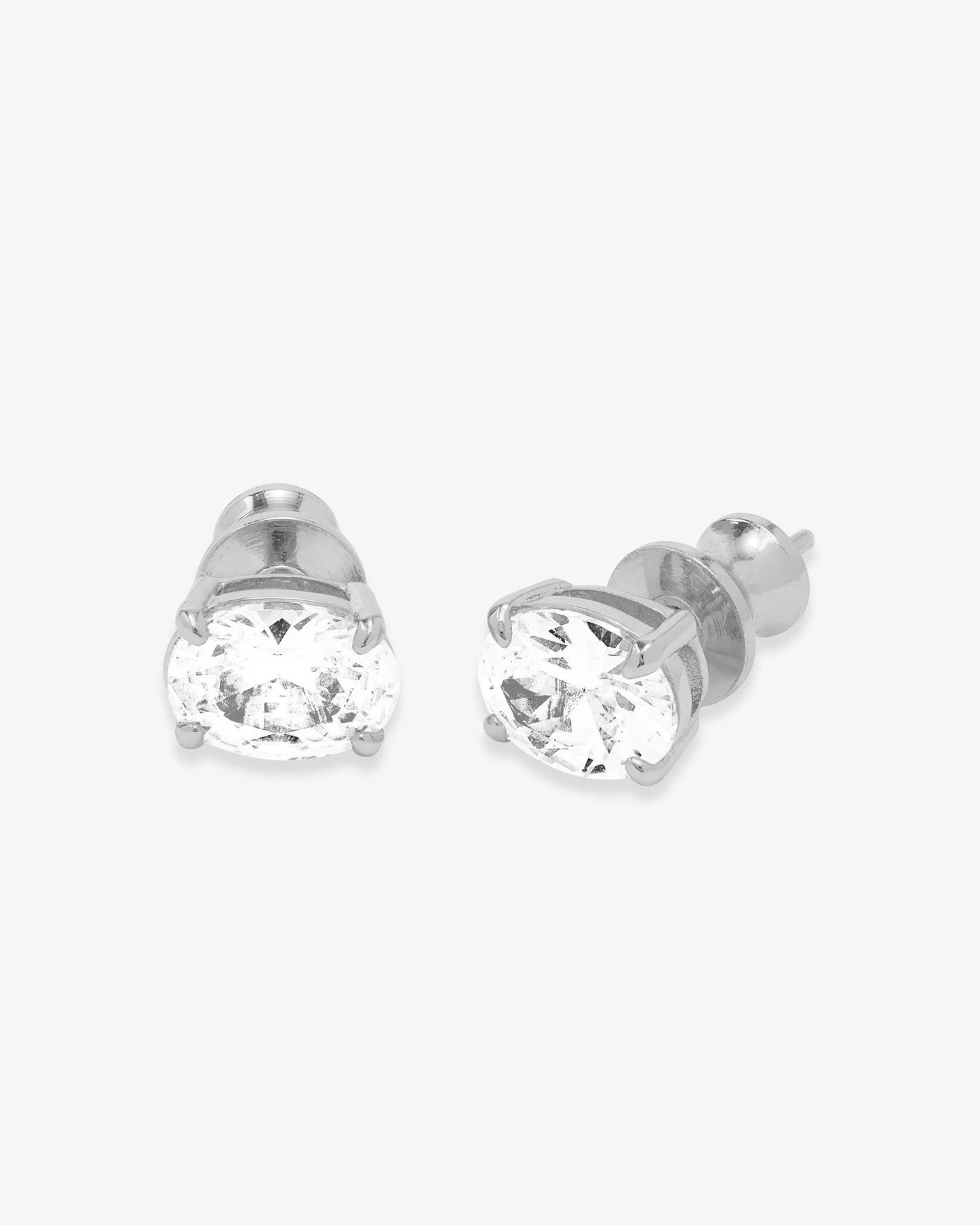 Melinda Maria Hello Gorgeous 8mm Studs Silver|White Diamondettes