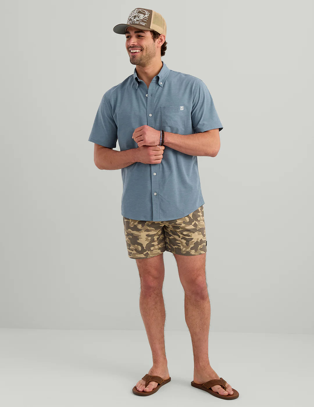 Huk KONA BUTTON-DOWN in Stormy Blue