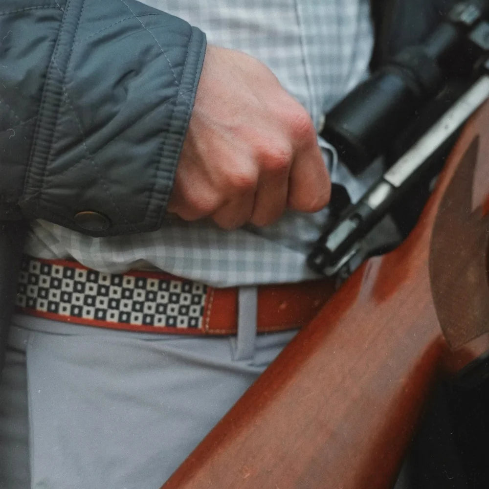 Cowboy Country Club WOVEN LEATHER AZTEC CHECKER BELT