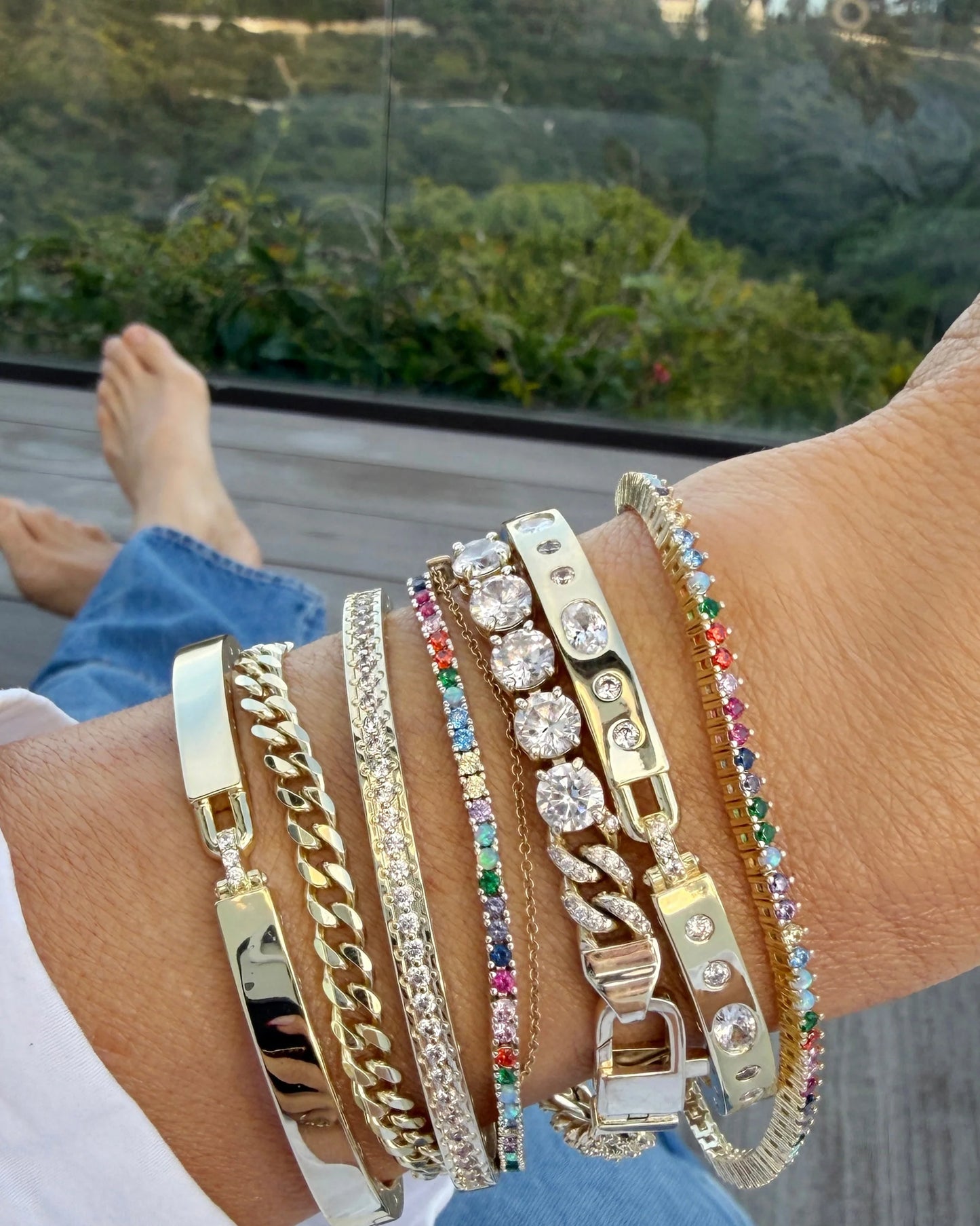 Melinda Maria Not Your Basic Tennis Bracelet 2mm Rainbow