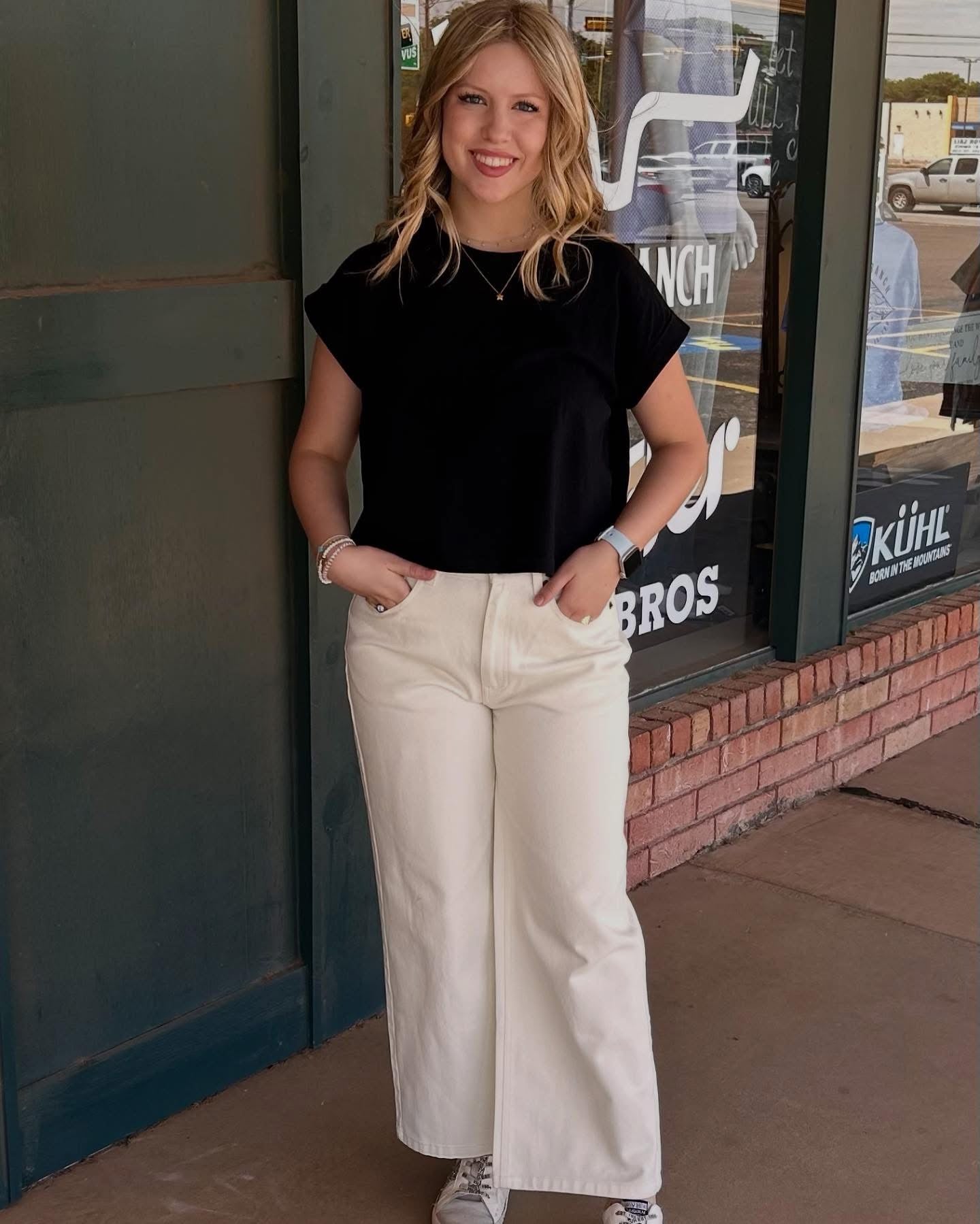 Brixton Margo Cropped 5-Pocket Pant - Off White