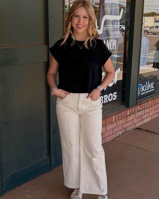 Brixton Margo Cropped 5-Pocket Pant - Off White