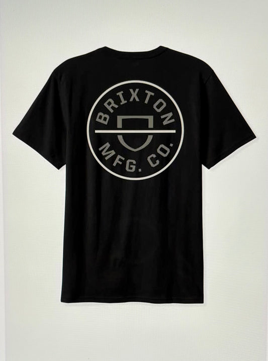 Brixton Crest II T-Shirt Black/Dark Sage/Warm Grey
