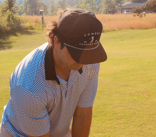 Cowboy Country Club GOLFER ROPED HAT BLACK