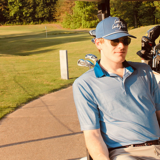 Cowboy Country Club Adjustable Cursive Roped Hat-Navy
