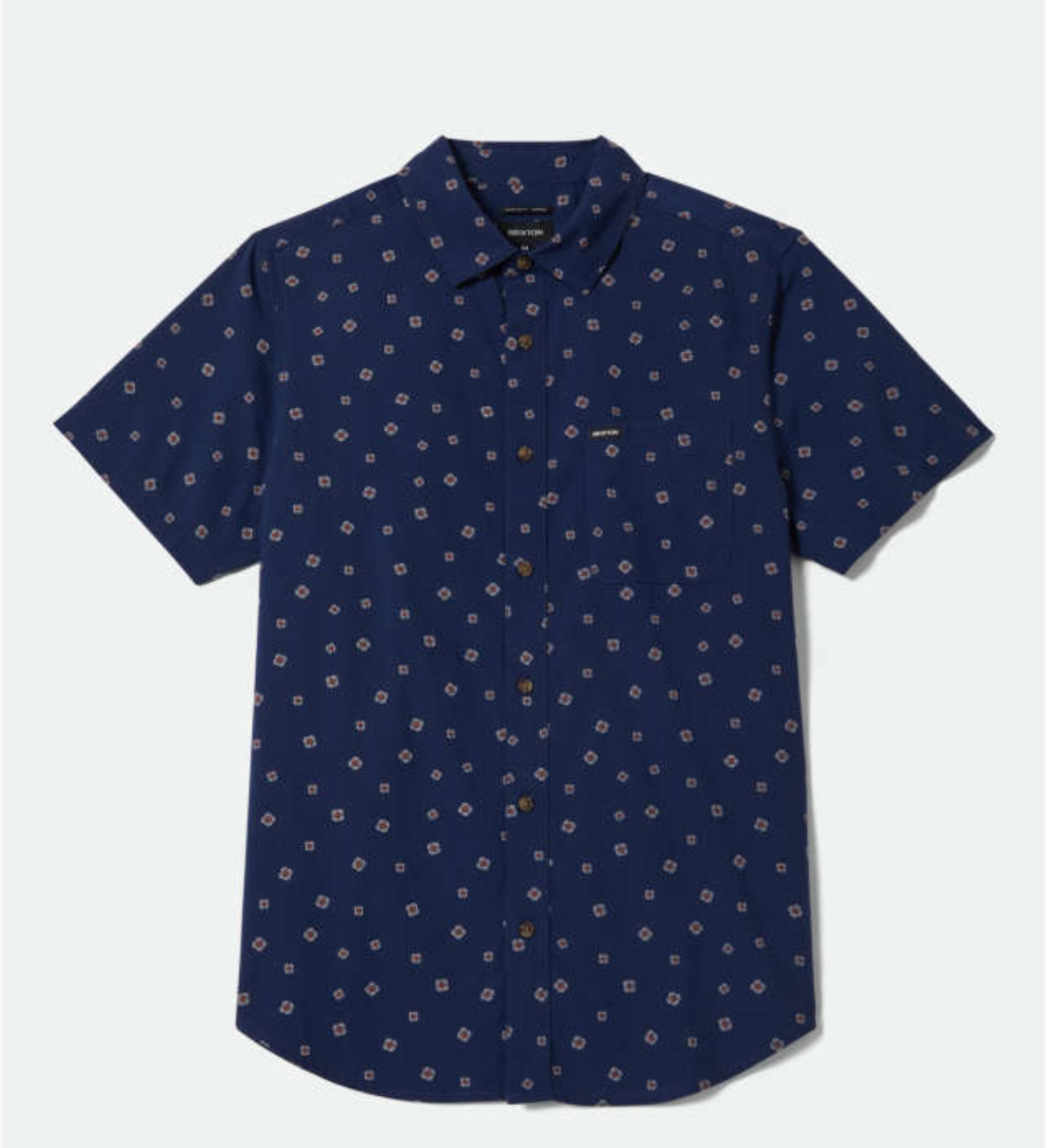 Brixton MIDNIGHT BLUE GEO Charter Print Button Down Shirt