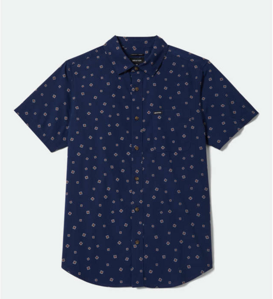 Brixton MIDNIGHT BLUE GEO Charter Print Button Down Shirt