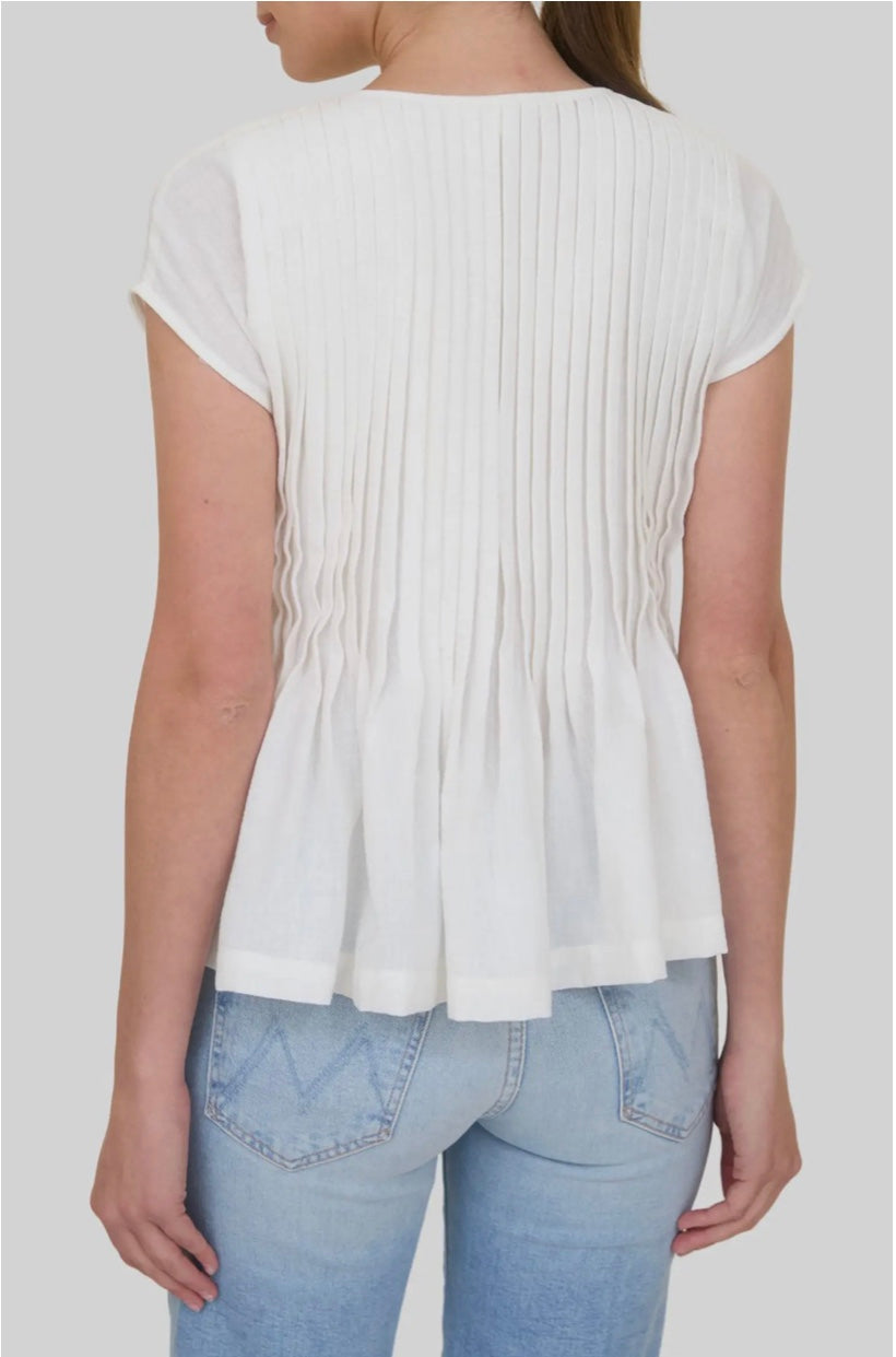 Pintuck Pleat Peplum Top