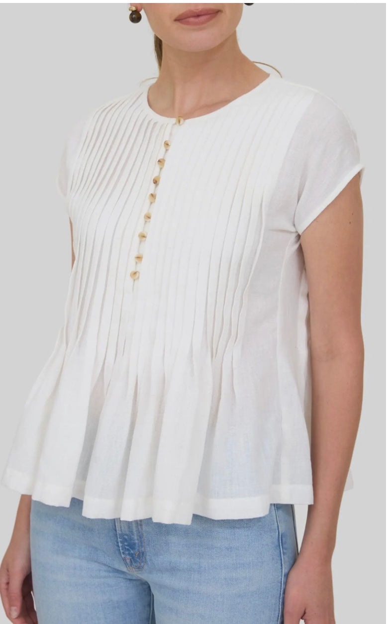 Pintuck Pleat Peplum Top