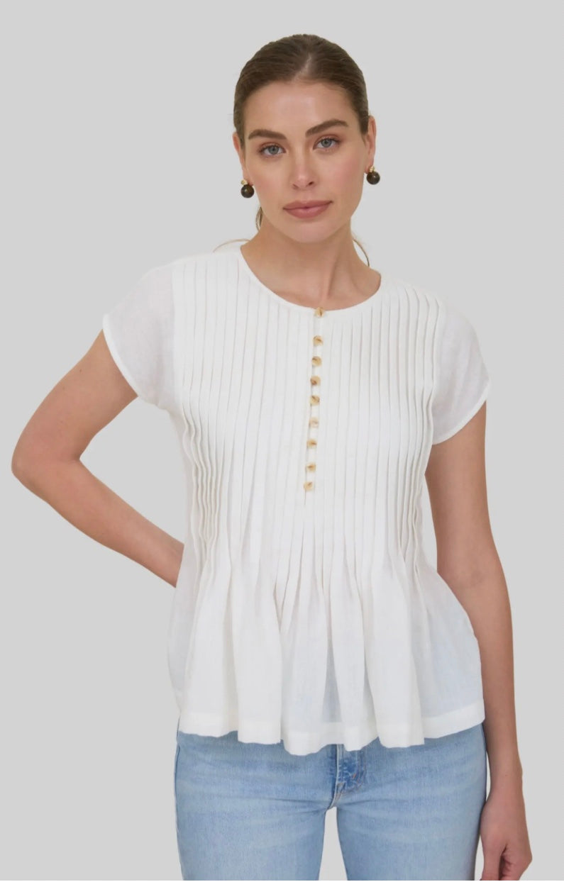 Pintuck Pleat Peplum Top