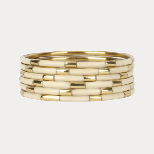 BuDha Girl IVORY  VEDA BANGLES - SET OF 6