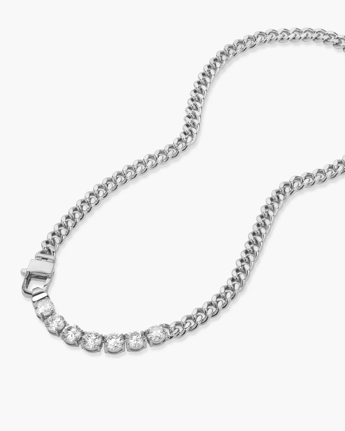 Melinda Maria Julian Loves Diamonds Necklace 18" in Silver