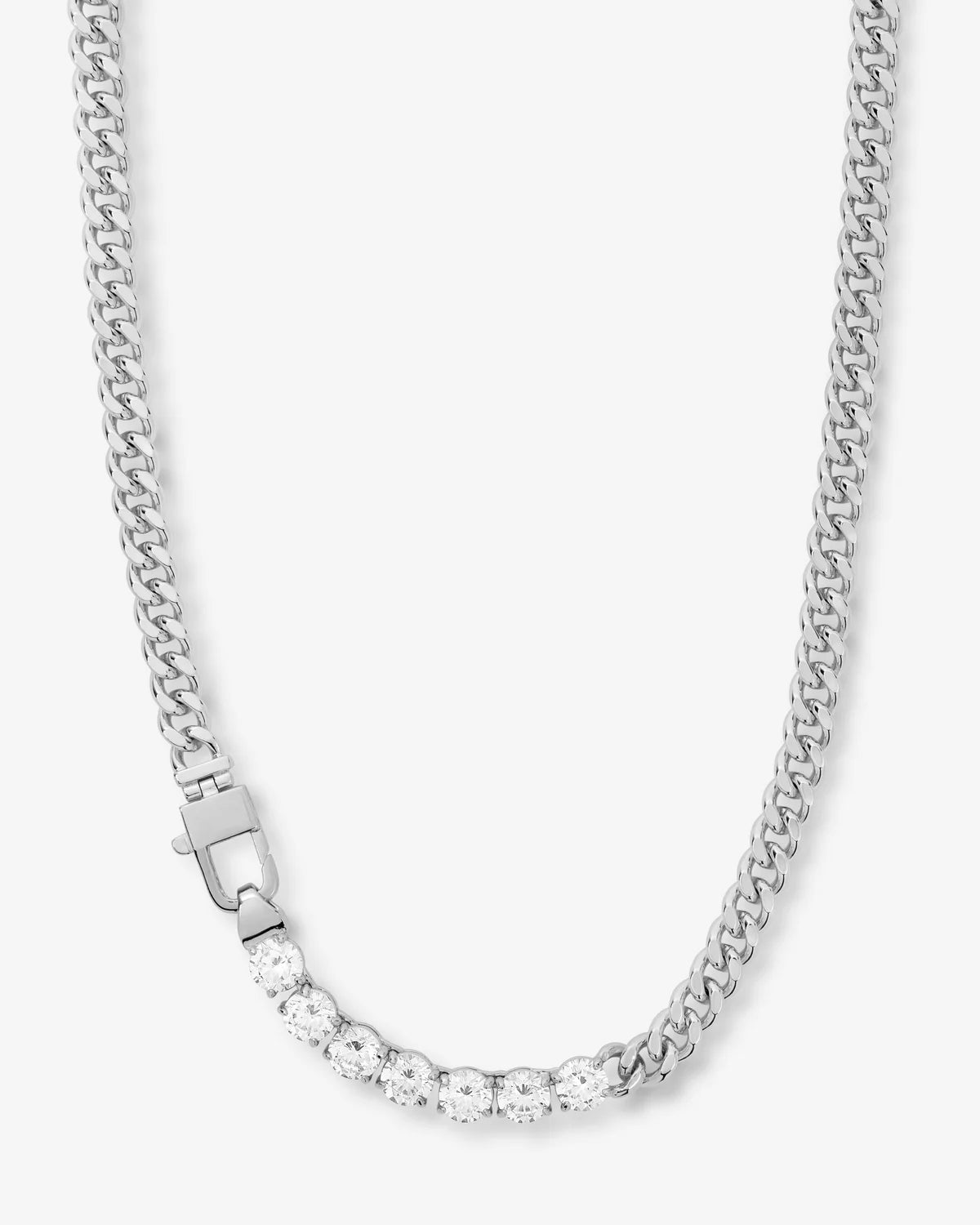 Melinda Maria Julian Loves Diamonds Necklace 18" in Silver