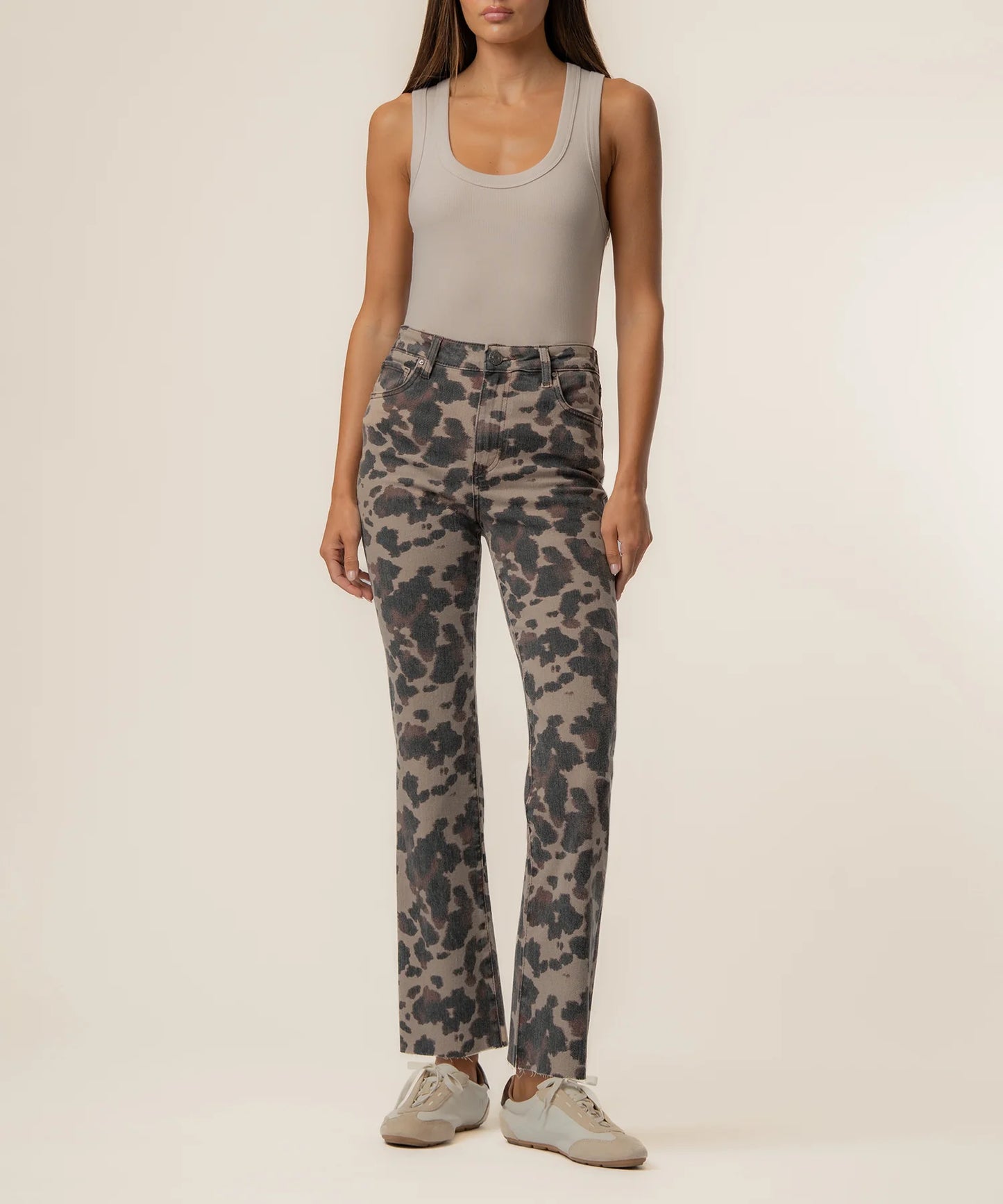 KUT from the KLOTH Kelsey High Rise Ankle Flare in Taupe