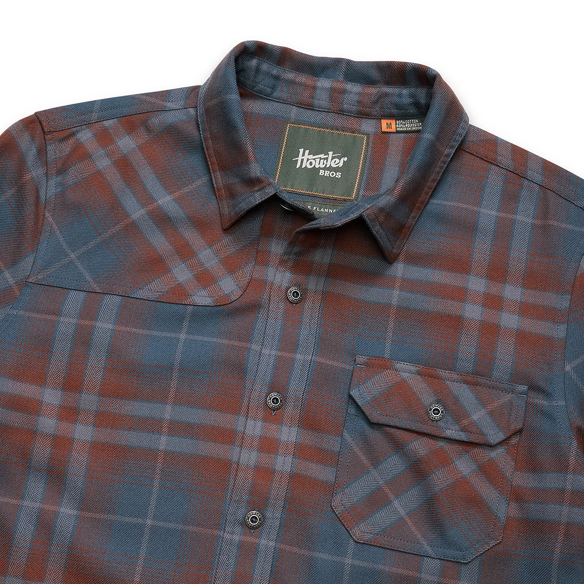 Howler Bros Harker's Flannel: Kempton Plaid Dark Slate