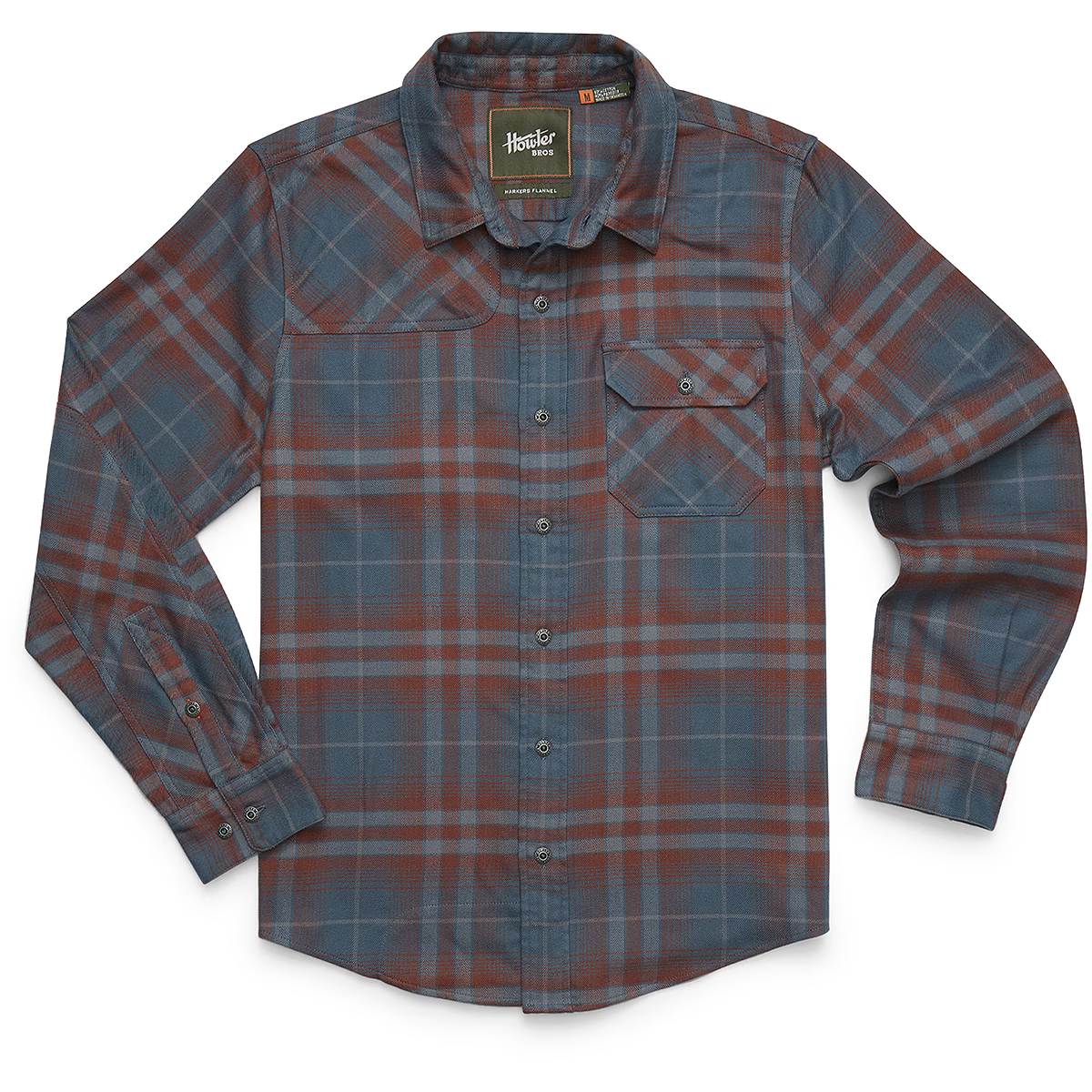 Howler Bros Harker's Flannel: Kempton Plaid Dark Slate