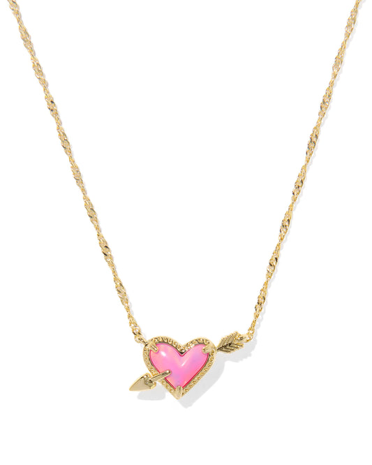 Kendra Scott Ari Heart Arrow Gold Short Pendant Necklace