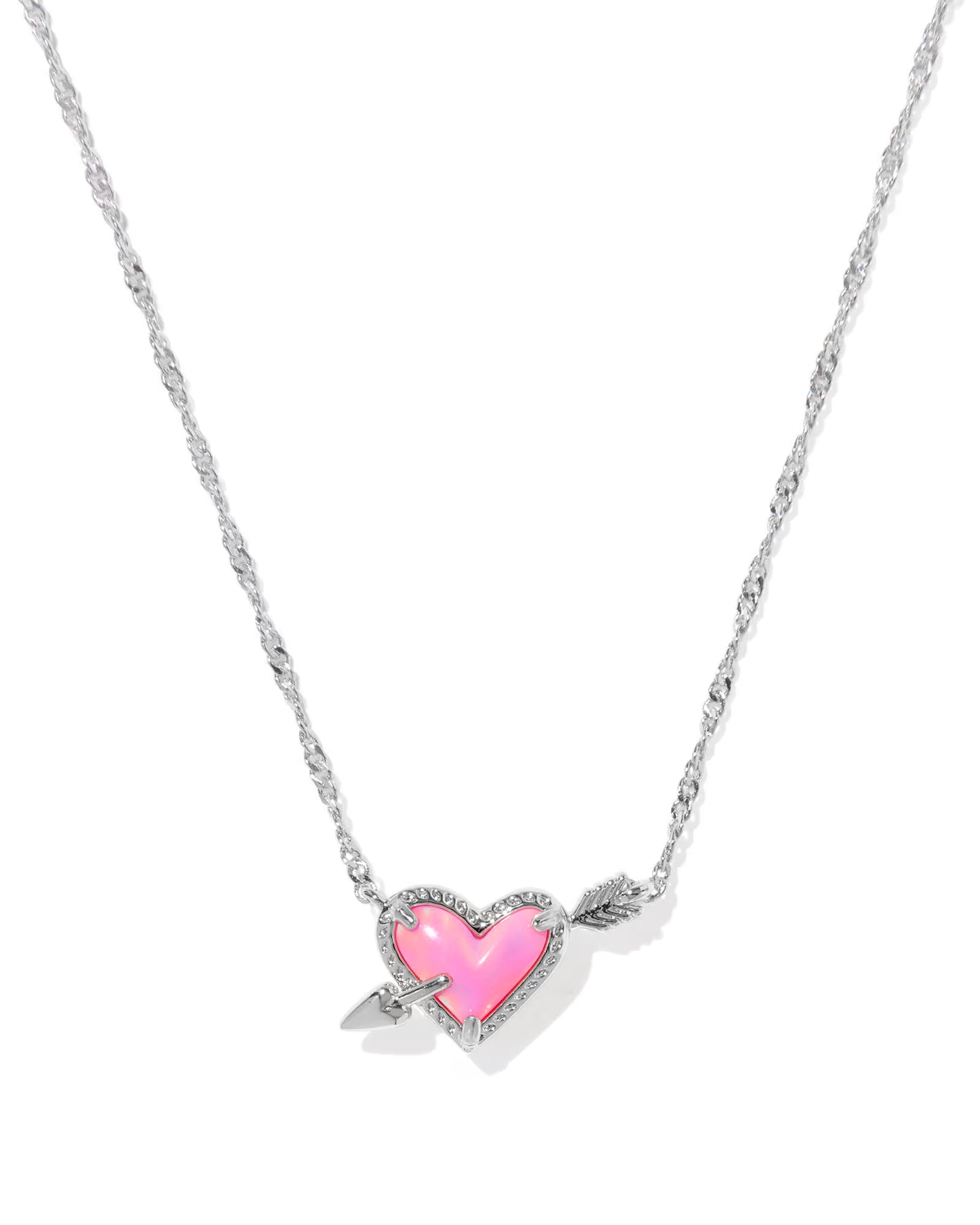 Kendra Scott Ari Heart Arrow Silver Short Pendant Necklace