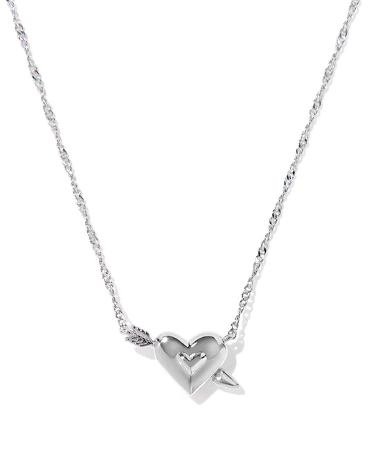 Kendra Scott Ari Heart Arrow Silver Short Pendant Necklace