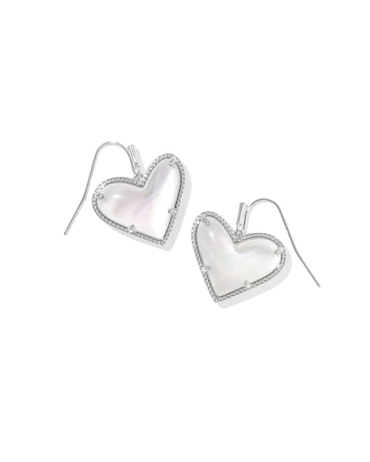 Kendra Scott Ari Heart Statement Silver Drop Earrings