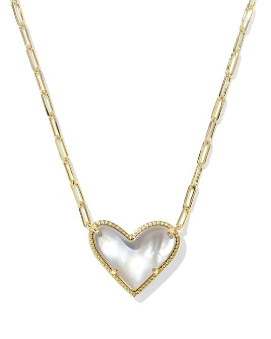 Kendra Scott Ari Heart Statement Gold Short Pendant Necklace