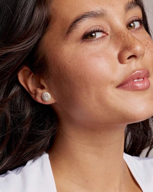 Kendra Scott Bella Gold Stud Earrings White CZ